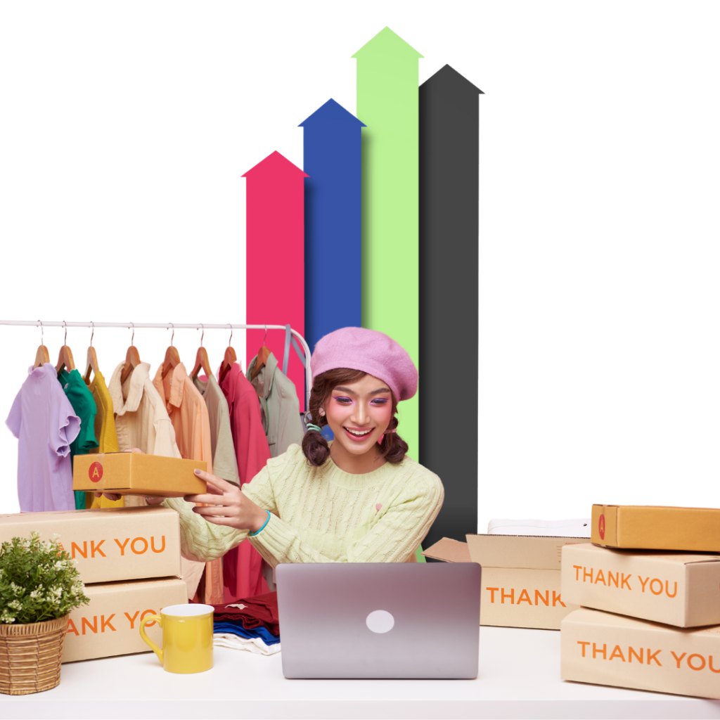 lady entrepreneur received order online